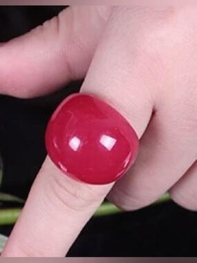 Adorable Nordstrom Silver Red Stone Dome Ring Size 9